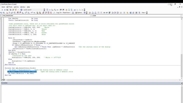VBA - Color Picker Using APIs смотреть онлайн