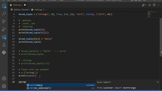 Python Tutorial #tutorial 43 ||Tuples in Python ||All about tuples in one video ||Tuples in one sho смотреть онлайн
