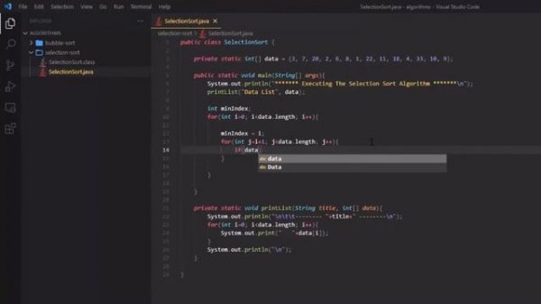 Beginner Algorithms With Java - Selection Sort