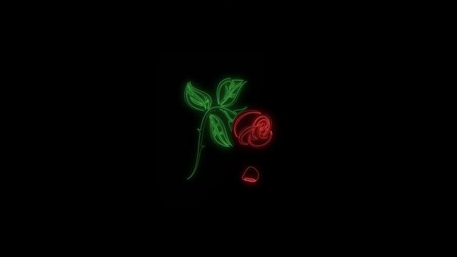 Red Rose Neon Light. Neon Light Flower Overlay - [by request] смотреть онлайн