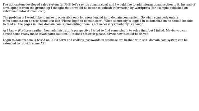 Wordpress: Site only for users authenticated by different PHP application смотреть онлайн