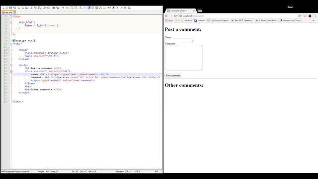 Simple PHP Comment System Tutorial (No MySQL needed) смотреть онлайн