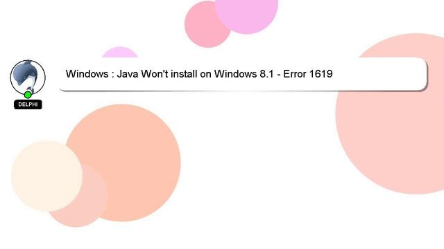 Windows : Java Won't install on Windows 8.1 - Error 1619 смотреть онлайн
