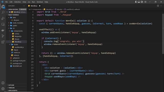 Make a Wordle Clone with React #15 - Ending a Game смотреть онлайн