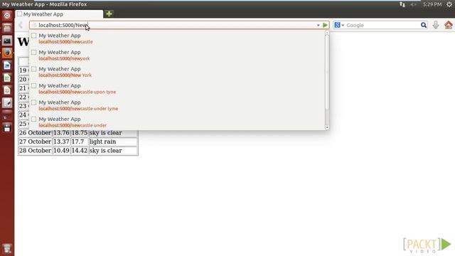 Rapid Flask Tutorial : Getting a Custom City | packtpub.com смотреть онлайн