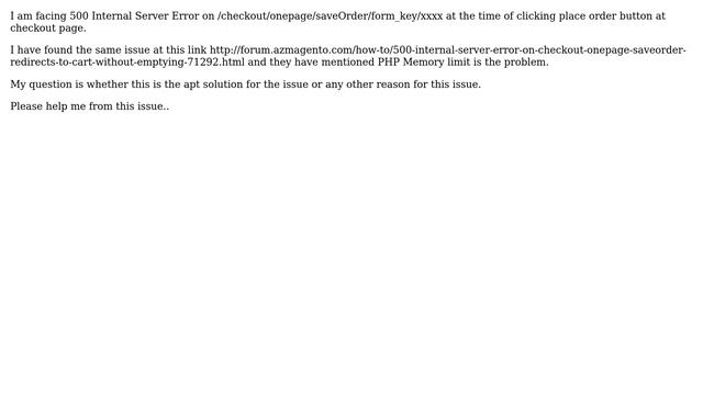 500 Internal Server Error on /checkout/onepage/saveOrder/ redirects to cart without emptying смотреть онлайн