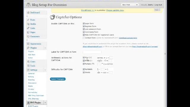 Captcha Plugin - Blog Setup For Dummies смотреть онлайн