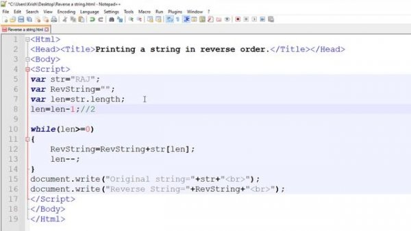 How to reverse a string in JS | reverse a string in js