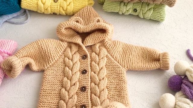 Комбинезон 0-3 мес. , комбинезон спицами для новорождённого, штанишки спицами, обзор на МК, чепчик смотреть онлайн