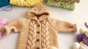 Комбинезон 0-3 мес. , комбинезон спицами для новорождённого, штанишки спицами, обзор на МК, чепчик