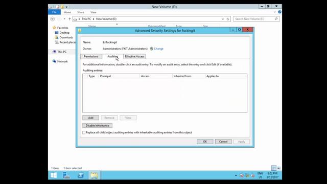 Windows 2012 - Audit deleted Files смотреть онлайн