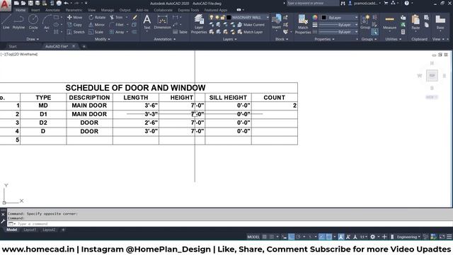 Day 10 - Door Window Schedule in AutoCAD | 24x50 House Design смотреть онлайн