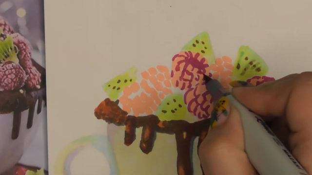 Кекс с малиной. Ни дня без кисти #28 смотреть онлайн