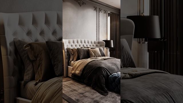 Аристократичная спальня с молдингами и карнизами из проекта загородного дома в Репино #shorts