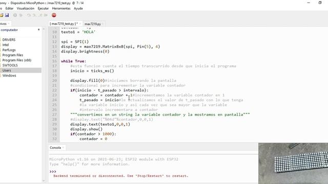 Matrix8x8 Y ESP32 En Micro Python смотреть онлайн