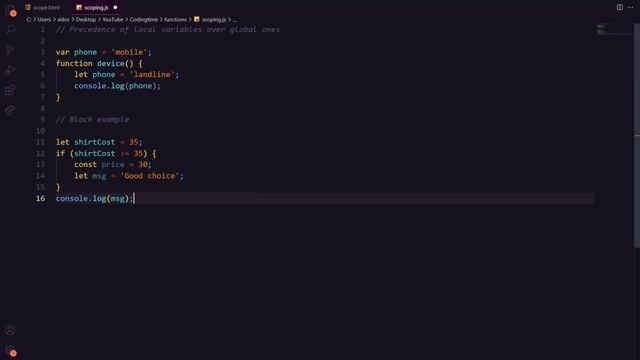 Scopes in JavaScript смотреть онлайн