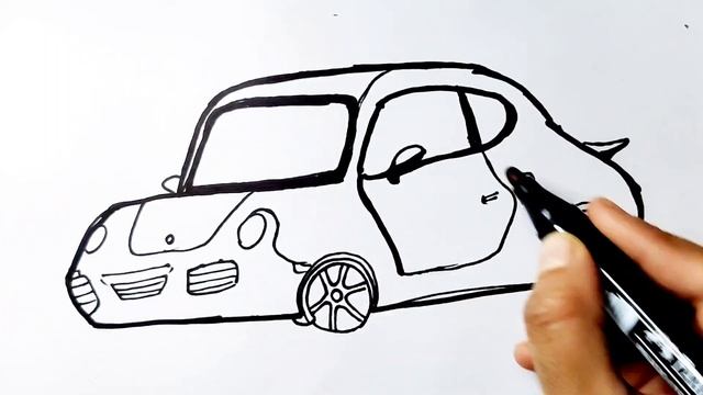 how to draw a Porsche sports car | Porsche car drawing for kids | art for kids by Ipsita смотреть онлайн