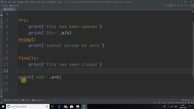 Exception handling in Python (try,except,finally) смотреть онлайн