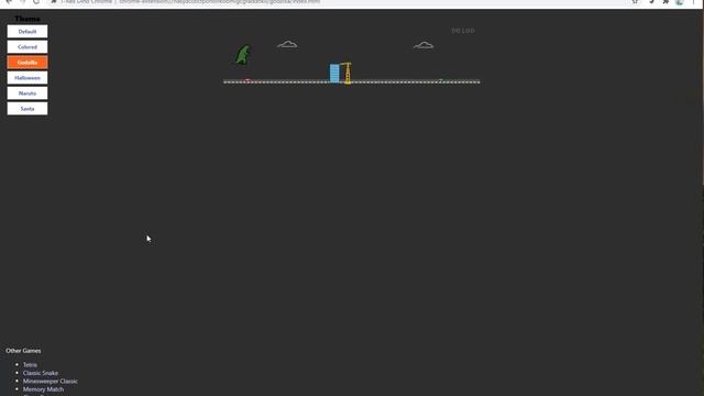 Chrome running dinosaur. T-rex dino game. Part 1 смотреть онлайн