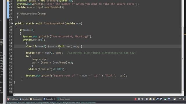 Prog. Project - Sqrt Babylonian Algorithm (Java) смотреть онлайн