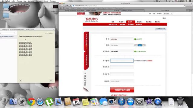 Регистрируем аккаунт в Perfect World Chinese