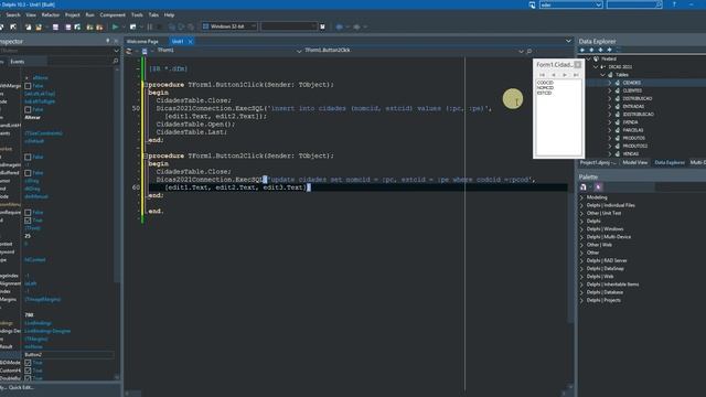 INCLUIR, ALTERAR, DELETAR COM EXECSQL DO TFDCONNECTION FIREDAC NO DELPHI смотреть онлайн