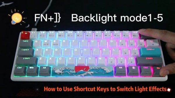 How to switch lighting effect with shortcut key on SKYLOONG GK 61 keyboard.