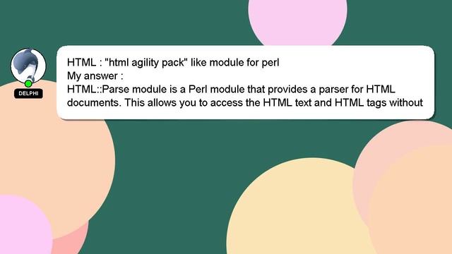 HTML : "html agility pack" like module for perl смотреть онлайн