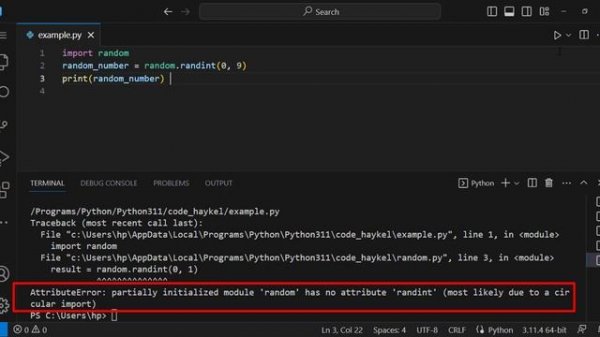 random.randint error - python