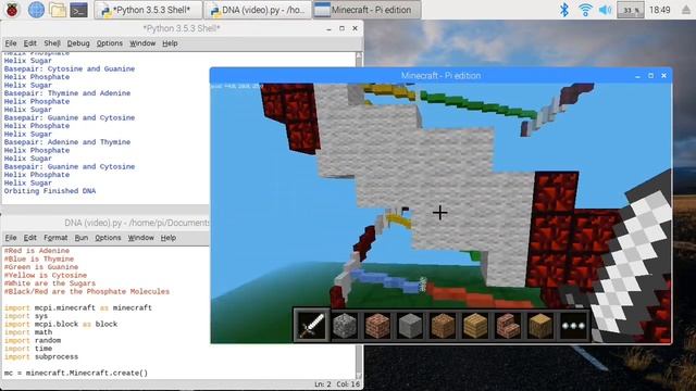 DNA structure in Minecraft Pi смотреть онлайн