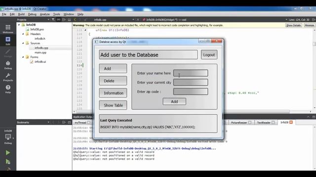 Qt UI: Sqlite Dababase Manipulation смотреть онлайн