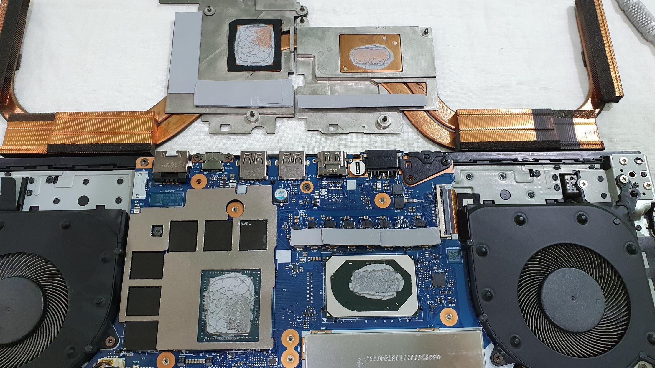 Вскрытие и замена термоинтерфейса - Ноутбук Lenovo Legion 5i 15IMH05H 81Y6008KRU смотреть онлайн