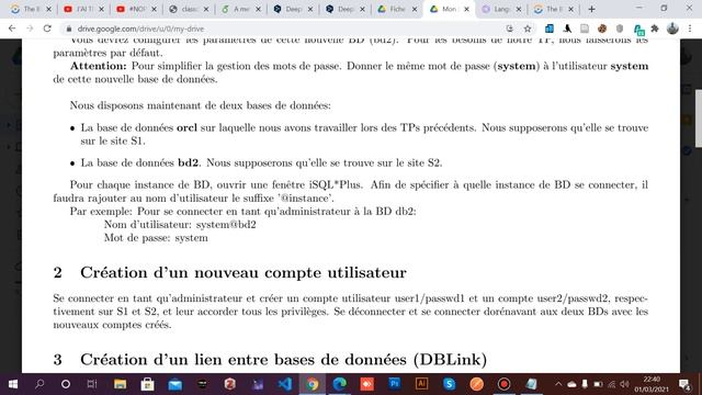 Bases de Données Réparties - Création d'une nouvelle base, DATABASE LINK et exemples de requêtes смотреть онлайн
