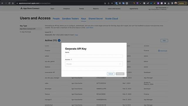 ASO.dev: Создание проекта по .p8 ключу смотреть онлайн