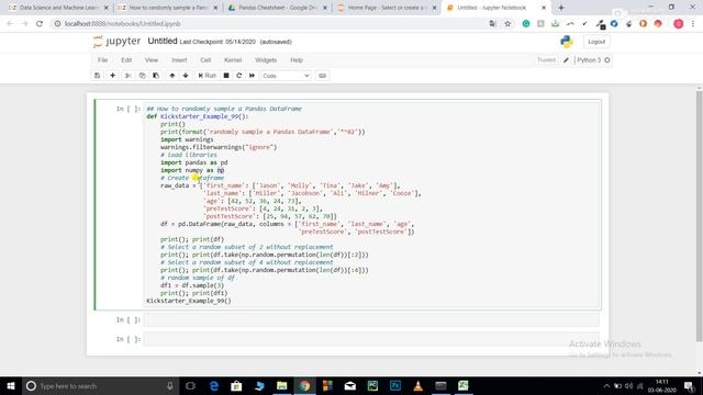 Randomly sampling a Pandas dataframe смотреть онлайн