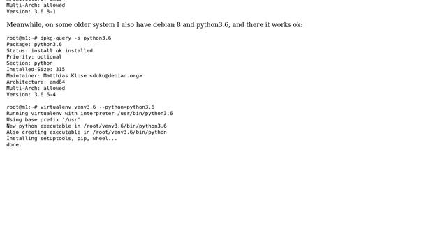 Unix & Linux: debian 8 (jessie) - virtualenv with python3.6 смотреть онлайн