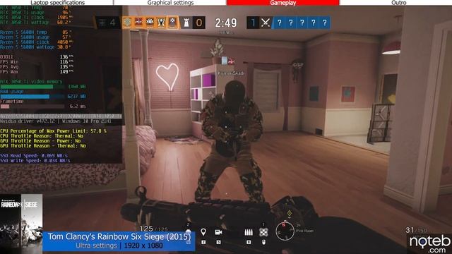 HP Victus 16 (2021) - Rainbow Six Siege Gameplay Benchmark (Ryzen 5 5600H, RTX 3050 Ti) смотреть онлайн