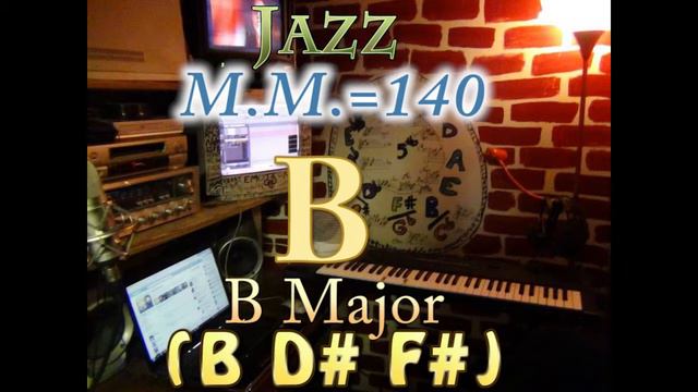 B Major (B D# F#) - Jazz - M.M.=140 - One Chord Backing Track смотреть онлайн