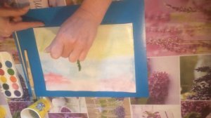 Техника рисования по мокрому листу ( школа 1554, до1,воспитатель Костян Л. В.