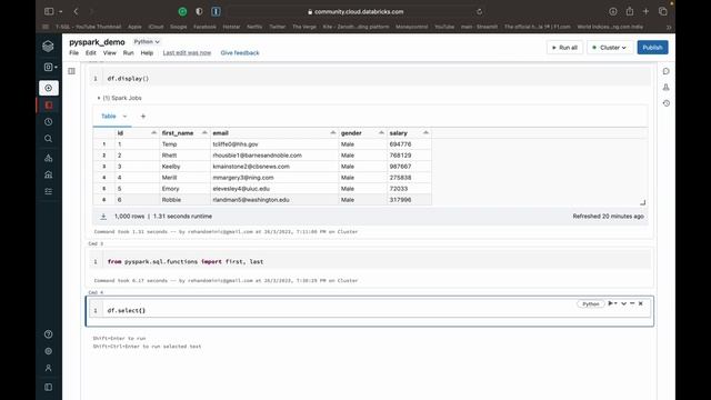 50. Get First and Last Values From a Column | PySpark | first() | last() смотреть онлайн