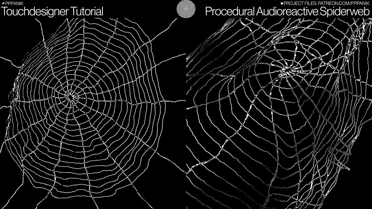 PROCEDURAL AUDIOREACTIVE SPIDERWEB - TOUCHDESIGNER TUTORIAL смотреть онлайн
