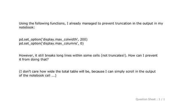 Pandas : Python Pandas prevent line break in cell смотреть онлайн