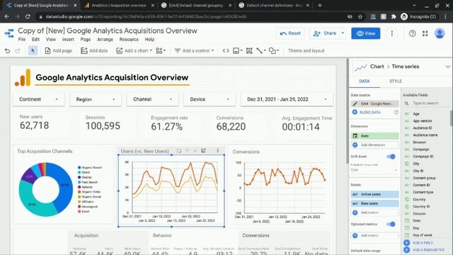 Creating a Google Analytics 4 Traffic Acquisition Dashboard in Looker Studio смотреть онлайн