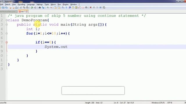 continue statement in java : with Example смотреть онлайн