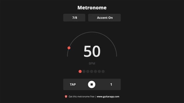 50 BPM Metronome 7/8 смотреть онлайн