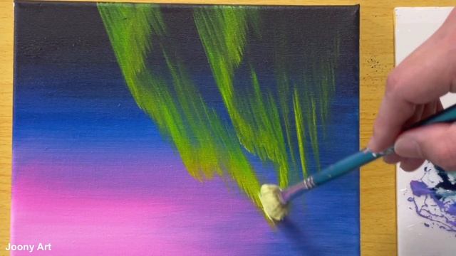 Northern Lights Painting / Acrylic Painting Tutorial / STEP By STEP #181 / 오로라 아크릴화 смотреть онлайн