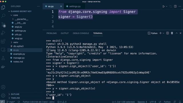 Explaining Django Secret Key | Cryptographic Signing смотреть онлайн