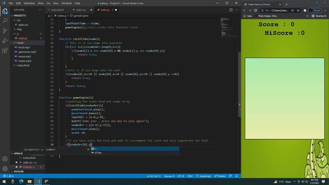 Creating a web development project | Snake Game | HTML CSS JAVASCRIPT смотреть онлайн