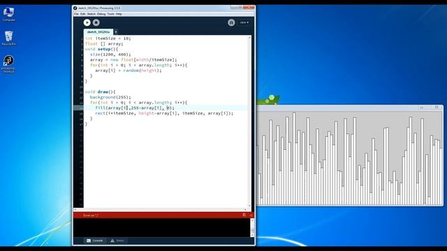 Processing-003 - Пишемо візуалізацію для сортування бульбашкою. смотреть онлайн