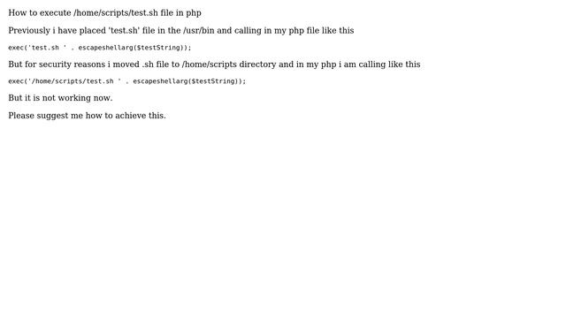 How to execute home directory shell script file in php? смотреть онлайн